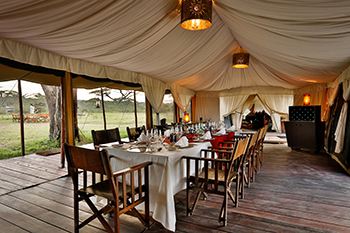 Lemala Ndutu dining tent - Southern Serengeti, Tanzania